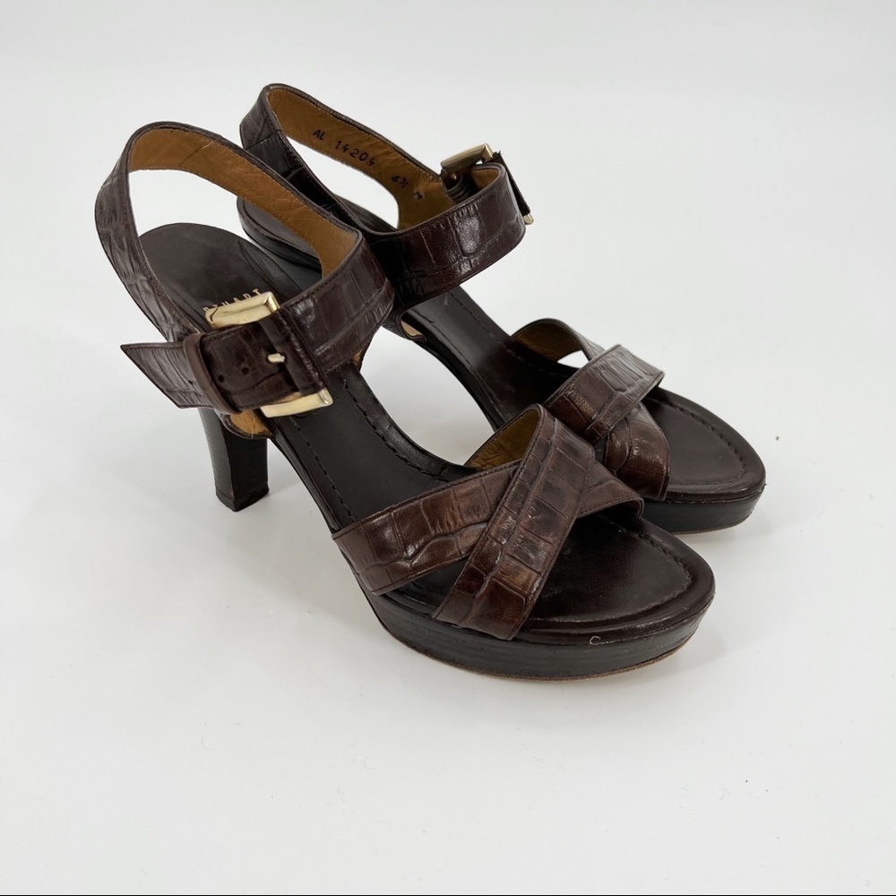 STUART Weitzman leather heel Strap sandals size 6.5